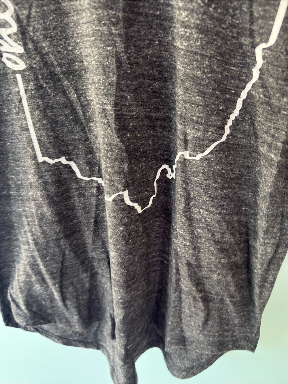 State of Mine Women's Ohio Outline Tee - Charcoal with White Graphic - Picture 5 of 9